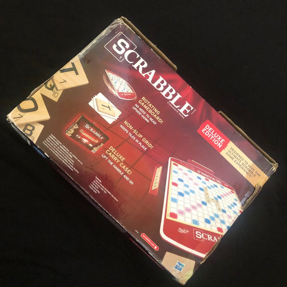 Scrabble Game Deluxe Edition Rotating Board Game & Carry Case - Picture 8 of 15